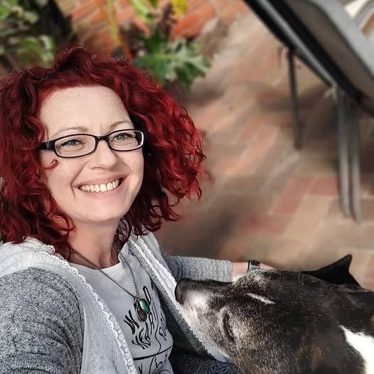 Smiling Lady with dog